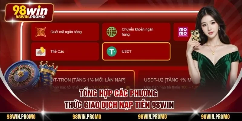 Nạp Tiền 98win - Đỉnh Cao Thanh Toán Trực Tuyến An Toàn 1 Tổng hợp các phương thức giao dịch nạp tiền 98win